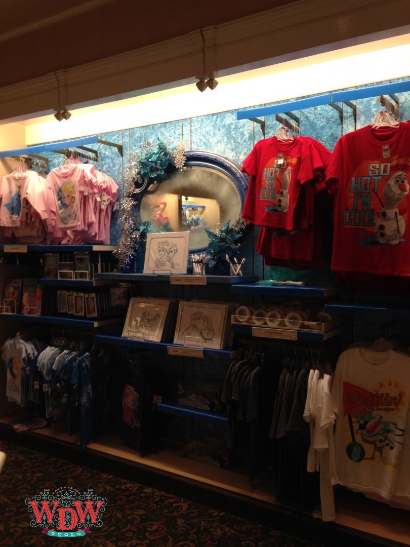 Frozen Merchandise wall at the Emporium